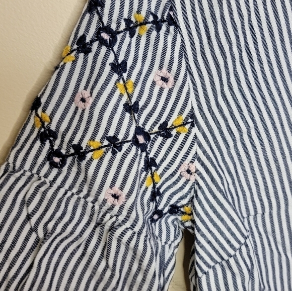 Old Navy | Navy & White Striped Floral Embroidered Shift Dress Size XS - Picture 5 of 6